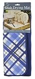 Envision Home 435900 Microfiber Dish Drying Mat, 16 by 18-Inch, Cobalt Plaid
