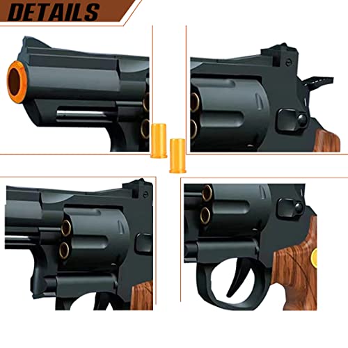 Toy Gun Soft Bullet Toy Revolver, Educational Model Toys Pistol Shooting Games Shell Ejecting Toy Guns Foam Blaster, Can Fire Sponge Bullets, Water Gel Beads, Gifts For Kids Boys Girls #TOP3