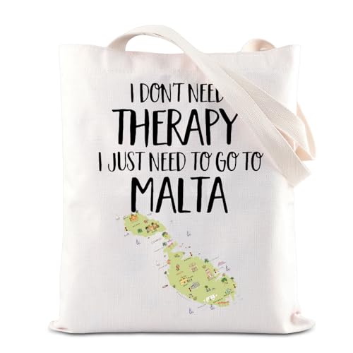 KUIYAI Malta Trip Tote Bag Malta Vacation Lover Gift Travel To Malta Canvas Bag Malta Souvenir Gift Holiday Getaway Gift