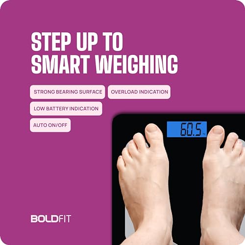 Boldfit Weight Machine for Body Weight Machine Digital Bathroom Scale for Human Body Weight Measurement Extra Thick Weighing Scale with LCD Display 36Months Warranty, Black,Max... - Image 6