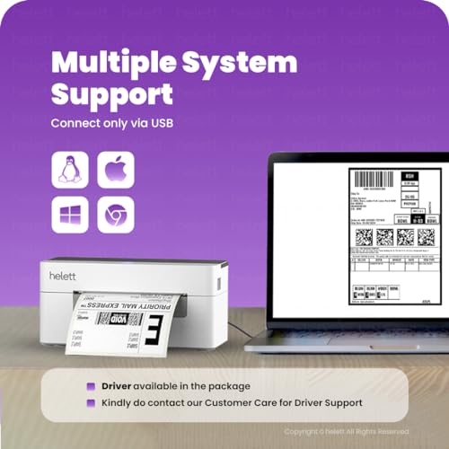 helett® H30C USB Direct Thermal 4×6 Shipping Label Printer(Barcode) Adjustable Label Size|203DPI Resolution|152mm/s Printing Speed Compatible with... - Image 5