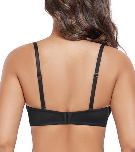 DotVol Women's Deep Plunge Push Up Low Cut Thick Padded Underwire Everyday Bra3