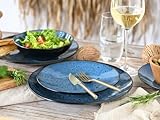 CreaTable, 23958, Serie Capri, 12-teiliges Geschirrset für 4 Personen, Teller Set aus Steinzeug, spülmaschinen- und mikrowellengeeignet, Qualitätsproduktion