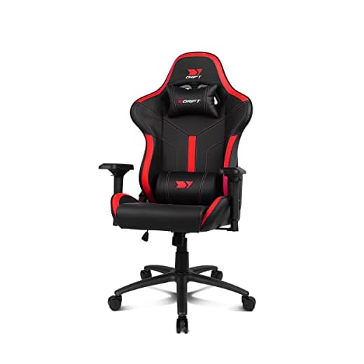 DRIFT GAMING, Silla Gaming DR350, DR350BR, Silla Gaming Profesional, Polipiel, reposabrazos 4D, Ruedas silenciosas, pistón Clase 4, inclinación, cojin Lumbar/Cervical, Color Negro/Rojo