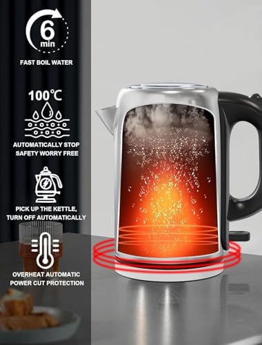1.7L Fast Boil Electric Kettle - 2200W Stainless Steel, BPA Free - Image 5