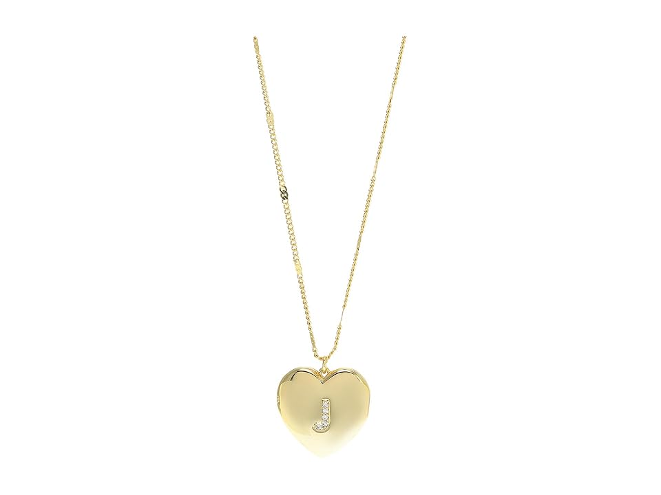 Kate Spade New York J Heart Locket (Clear/Gold) Necklace Big Apple Buddy