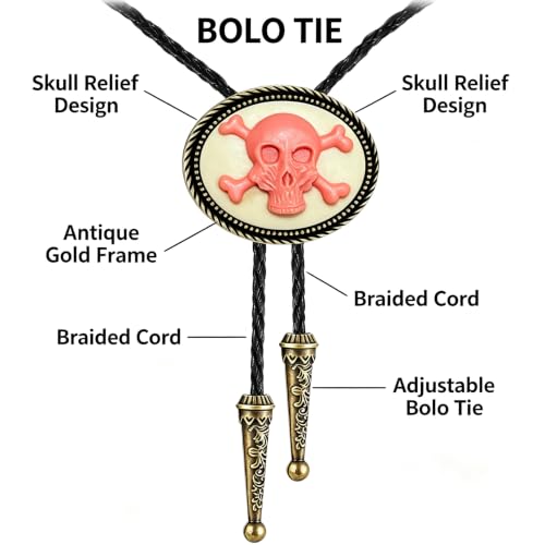 Image of Jeilwiy Bolo Tie for Men, Western Bolero Tie Cowboy Ties Native American Cowgirl Bolo Tie Accessories for Men Women