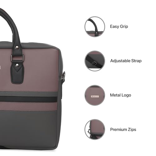 Image of Vaku Luxos MILAN 14 Inch Laptop Bag Leather Collection Messenger Organizer Shoulder Sling Office Bag for Men & Women With Adjustable Strap for Laptop and MacBook up to 14 inch