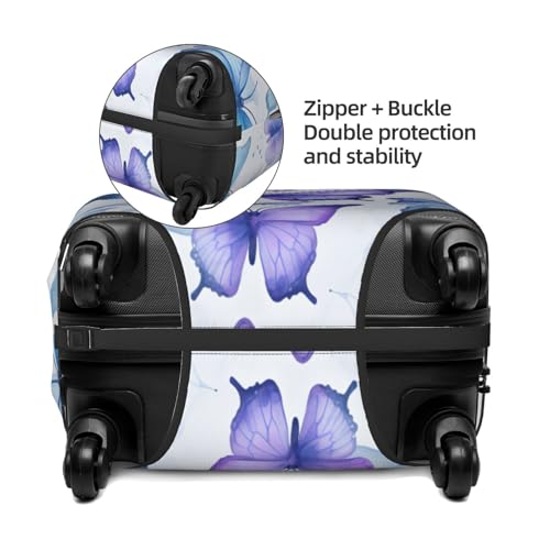 Watercolor Butterflies Travel Luggage Cover Elastic Suitcase Covers Washable Anti Scratch Luggage Dust Covers Protector, Fits 18-21 inch Luggage, S3