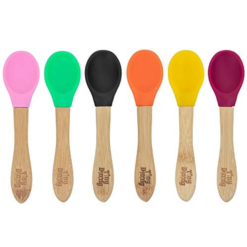 Tiny Dining Minuscules Repas Soft Tip Bamboo pour Enfants Spoons - Rose - Lot de 6 Cover