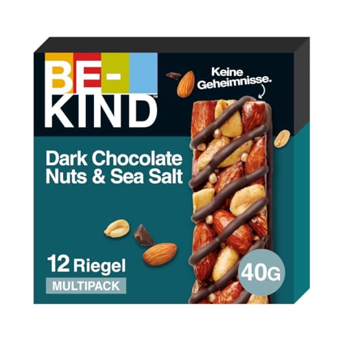 BE-KIND | Schokolade Müsliriegel | Gluten Frei Gesunder Snack | Dark Chocolate Nuts & Sea Salt | 12 x 40...