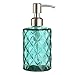 YunNasi Dispensador de Jabón Líquido Dosificador de Jabón Hecho de Vidrio y Boquilla de Acero Inoxidable para Detergente para Platos, Loción de Champú, Encimera de Baño, Cocina, Lavadero (Verde)