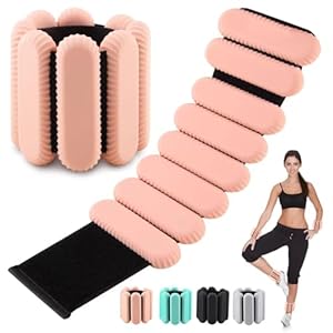 Wrist Weights for women,Wrist Ankle Weights for Strength Training,Graded Silicone Weighted Bracelet for Walking, Running, Yoga, Aerobics, Adjustable Training Intensity ankle weights for Women Set of 2 (1Lb Each)