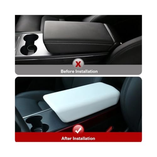 Caja del apoyabrazos de TPE para coche Tesla con acabado premium 4