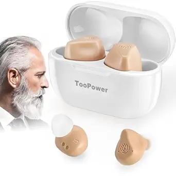 TooPower Hearing Aids for Seniors Rechargeable with Cancelling,OTC Digital Devices for Super Nature Sound,Three Different Modes,Adjustable Volume in Five Levels,Dual Microphone,No Whistling Sound