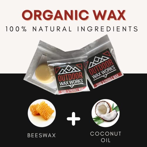 Outdoor Wax Works Eco-Friendly Surf Board Wax - Organic Beeswax Surfer Grip Accessories For Skimboard, Bodyboard, Paddle, Longboard Basecoat; Natural In Cold, Cool, Warm, Tropical Waters (3-Pack) #TOP1