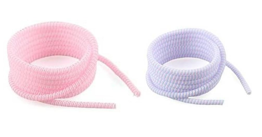 KAELAN 2Pcs 1.4M Chargers Spiral Cable Protector Data Cable Protective Sleeve Headphone Saver Charger Protective Cover for Phone USB Prevent Pets from Biting The Cable(Light Purple,L Pink) (B0D3HY6N37) Amazon Price History, Amazon Price Tracker