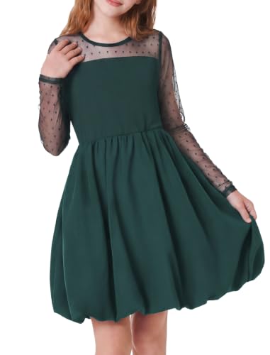 Girls Holiday Dresses Christmas Forest Green Party Casual Formal Dress Mesh 8-10 Years Vestidos De Navidad para Niñas Tween - image 1