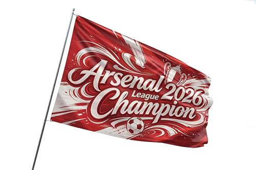 Image of 2026 England League Champion 5x3Ft Flag for Arsenal Fans Football Celebration Decorative Banner Fans Outdoor Event Display Parade Decor