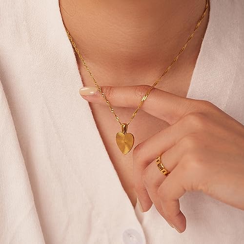 Ibara Women Gold Necklace Sun Crescent Moon Star Evil Eye Lock Lovely Heart Flower Butterfly Pearl Pendant 18K Gold Cz Diamond Filled Chain Dianty Boho Beach Simple Handmade Jewelry Gift thumb #2