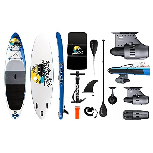 AQUALUST 10'6" SUP Board Stand Up Paddle Surf-Board BlueDrive S Power Fin Motor mit Akku Blue
