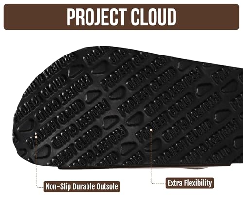 Image of Project Cloud 100% Genuine Leather Summer Sandals for Women 2026 - Memory Foam & Cork Footbed Beach Vacation Essentials Womens Sandals Comfortable Lightweight Slides for Women Footwear (Capri)