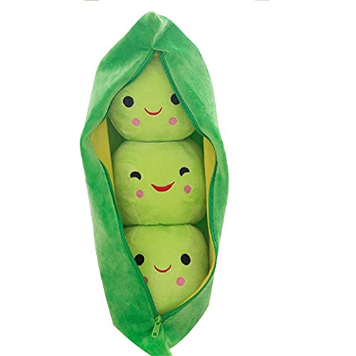 Giant Peas in A Pod Plush Toy Pea Pod Pillow Cute Pea Stuffed Toys Plant Doll Various Sizes (Green Beans,9.8''/25cm)