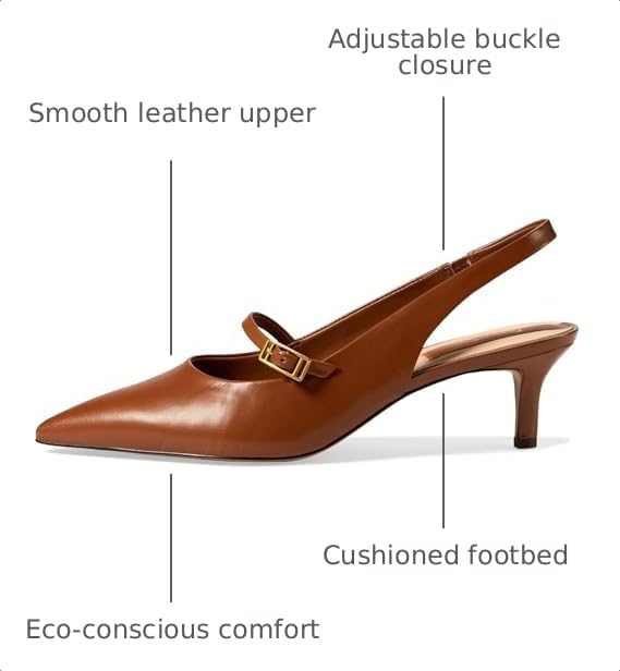 Image of Franco Sarto Khloe Pointed Toe Slingback Kitten Heel