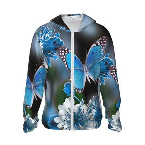Veste légère UPF 50+ homme et femme à motif papillon et fleur