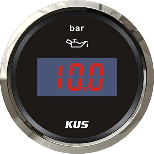 Medidor de presión digital KUS estanco de 52mm para combustible de 12V y 24V