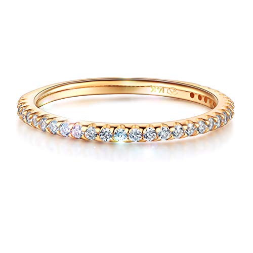 Wellingsale Ladies Solid 14k Yellow -OR- White Gold Polished CZ Cubic Zirconia Wedding Band
