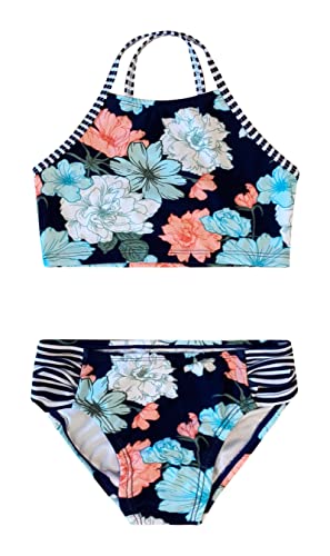 Image of Dreamwave 4 Piece Swimsuit Set: Coverup Bikini Top Tankini Top Bottom Green Floral