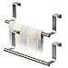 Tatkraft Horizon 2 - Set di 2 Portasciugamani Grigio in Acciaio Inossidabile da Appendere Sopra la Porta per Cucine e Bagni con Striscia Antiscivolo Antigraffio immagine