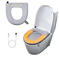 Peabownn Heated Toilet Seat Cover Warmer - USB-Powered (Non-Rechargeable) Removable Easy To Clean 3 Temperature Winter Toilet Seat Cover with Soft Plush Fabric BYM
