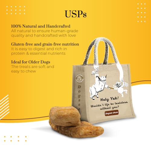 Image of Dogsee Chew Crunchies | Jute Bag | 100% Natural Himalayan Yak Chews | Helps Fight Plaque and Tartar | Maintains a Healthy Coat and Shiny Fur | Ideal for Senior Dogs- 500 G