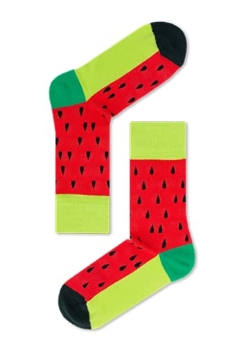 JNRB Men's Cotton Colorful Bright Crew Dress Food Fruit Printed Socks, L-XL2