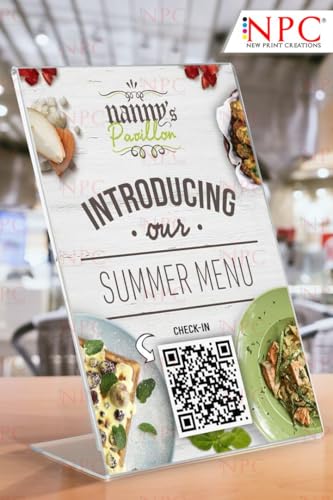 Image of Clear Acrylic Sign Holder, A4 Size (8.3 x 11.7 inches), Double-Sided Display Stand, Table Top (Single-Sided)