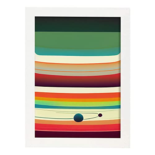 Nacnic Poster Siderale in stile arte astratta. Illustrazioni e manifesti di galassie artistiche, moderne e a colori per l'interior design e la decorazione. A4 Cornice bianca.