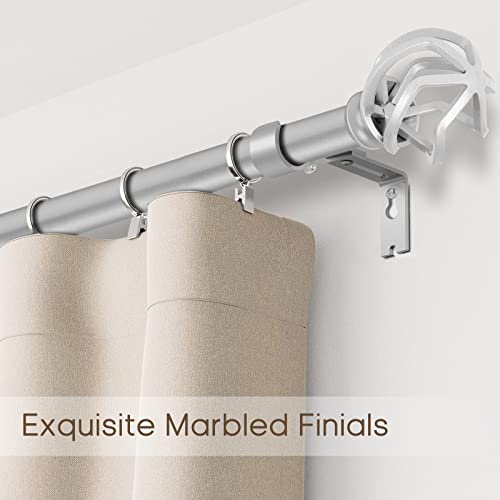 Daintier 121868-5226-1409177302 1 Inch Single Window Curtain Rod With Twisted Cage Finial,72-144 Inch,Matte Silver thumb #3