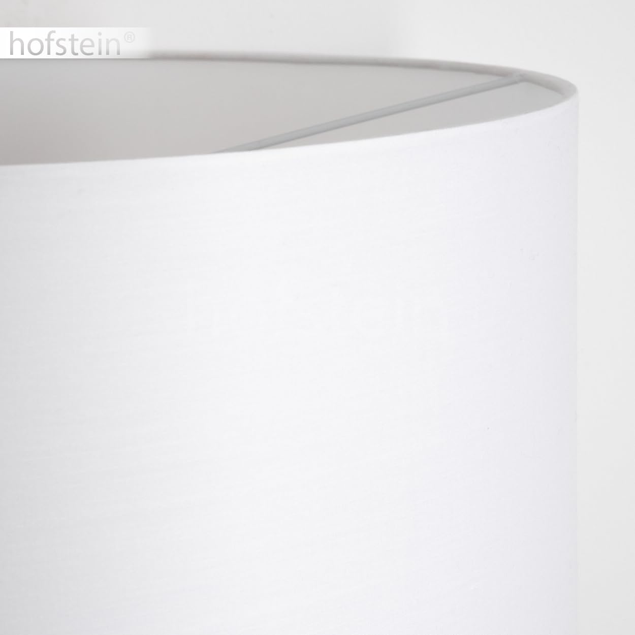 Lampada da terra Flemming, lampada da terra in legno/metallo/tessuto colori naturale/nero/bianco, design scandinavo con paralume rotondo (Ø 50 cm) e interruttore a pedale, E27, senza lampadina