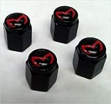 Mazda MX5 RX7 RX8 Evil M Valve Stem Cap (Black - Black/Red)