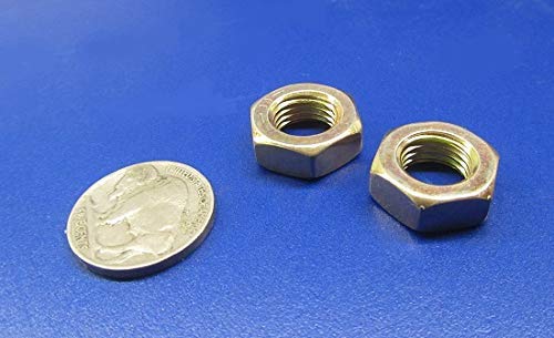Grade 8 Zinc Yellow Chromate Plated Hex Nuts 7/16"-20 Thread x 11/16" W x 1/4" H 25 Pcs