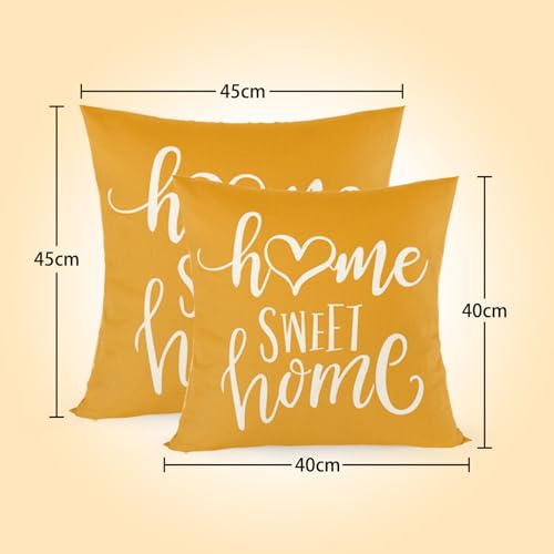 Joyshare Cushion Cover, 40 x 40 cm, Set di 4 con Home Sweet Home, Decorative Cushion Cover con cerniera nascosta, Divano Cushion, Divano Cushion Christmas (40 x 40, Giallo) - imagen 6