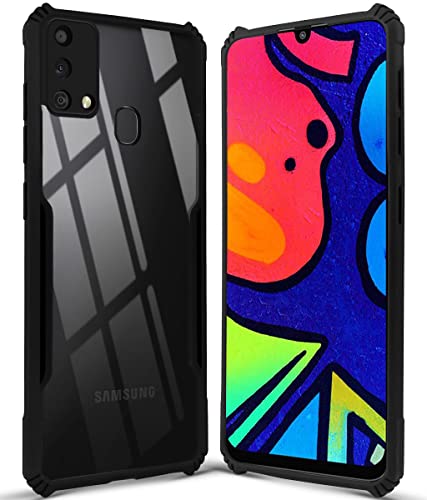 Image of Jkobi Back Cover Case for Samsung Galaxy M21s (Crystal Glass Back | Camera Protection | Shockproof Bumpers | Professional Black)
