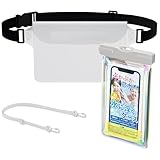 ベルモンド 2個セット スマホ 防水ケース 防水ポーチ IPX8認定 携帯ケース 防水バッグ サコッシュ ボディバッグ ショルダーバッグ | お風呂 海 iPhone 対応 | B1565#2 クリア系セット