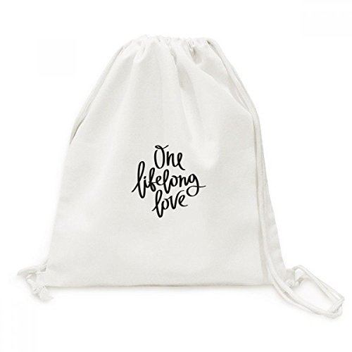 Sac cordon en toile avec citation Un Lifelong Amour pour voyage