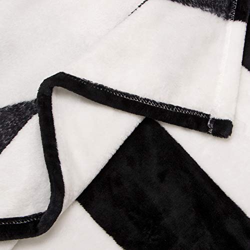 Ntbay Flannel Throw Blanket, Super Soft With Black And White Stripe (51"X68") #TOP2