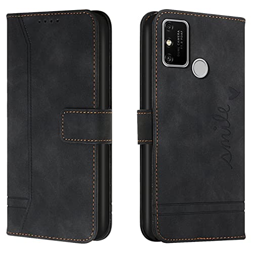 Image of Lihondar Compatible with Huawei Y6P 2020/Honor 9A Case, PU Leather Folio Wallet Protective Flip Cover with Card Holder Magnetic Closure Kickstand Phone Case Cover for Huawei Y6P 2020/Honor 9A (Black)