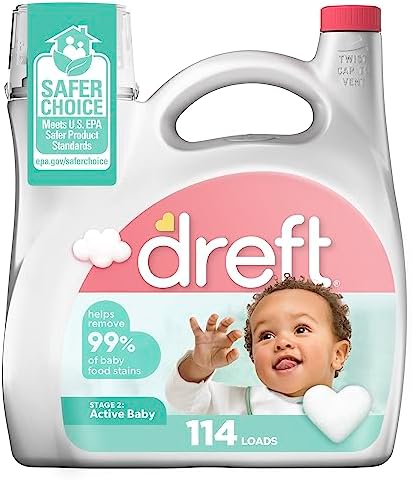 Dreft Stage 2: Active Baby Liquid Laundry Detergent 114 Loads 165 fl oz