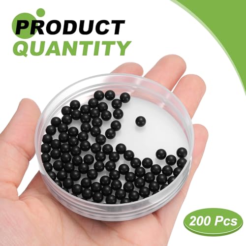 QUARKZMAN 200Stk POM Kunststoff Kugellagerkugeln 5mm Solide Kunststoffkugeln G2 Präzision Polypropylen Mini Kugeln Schwarz